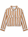 Blusa a Rayas Bolsillos