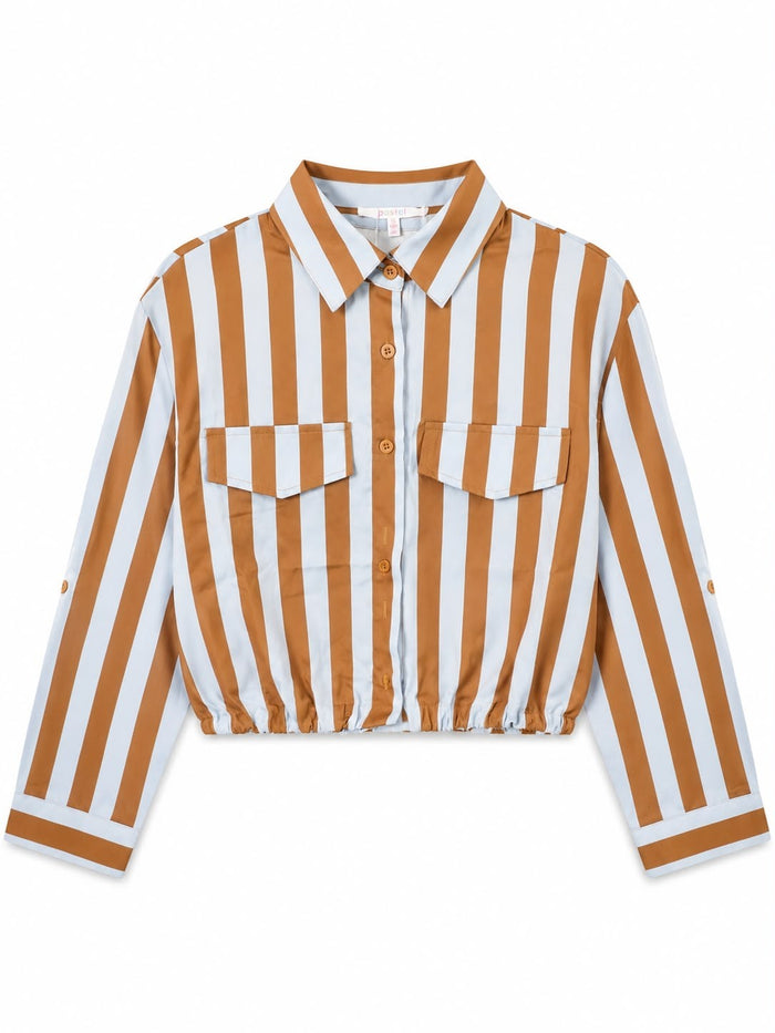 Blusa a Rayas Bolsillos