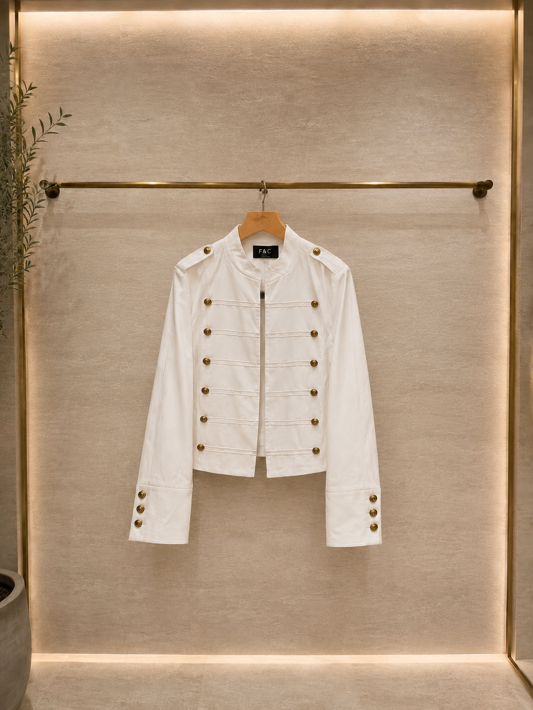 Chaqueta Militar Botones Dorados