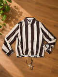 Blusa Satinada a Rayas con Ajuste