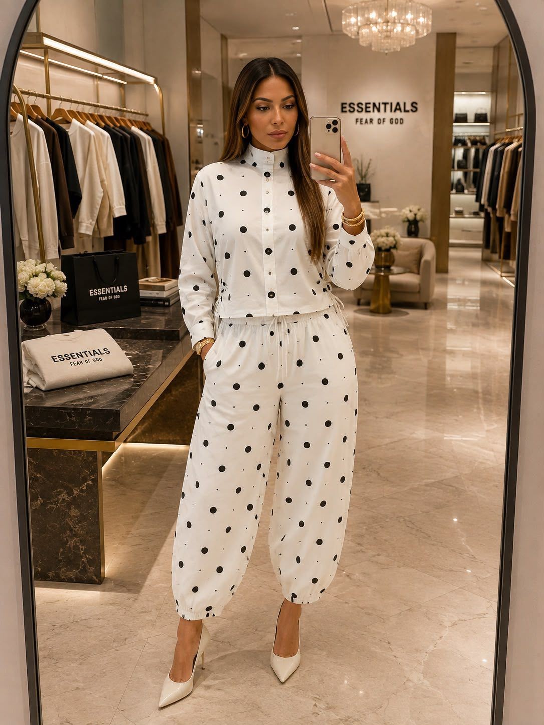 Set Blusa y Pantalon con círculos