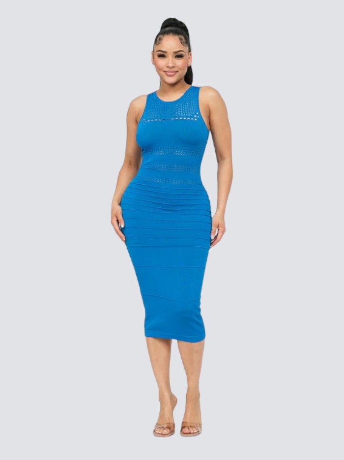 Vestido Silueta Esbelta Azul