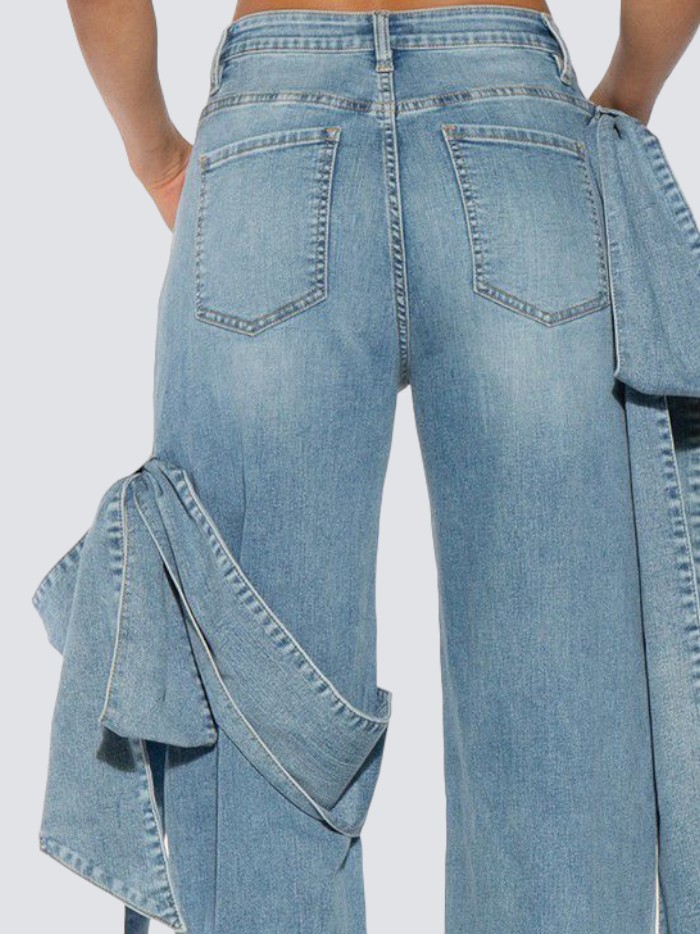 Jean Denim Oversize con Lazos