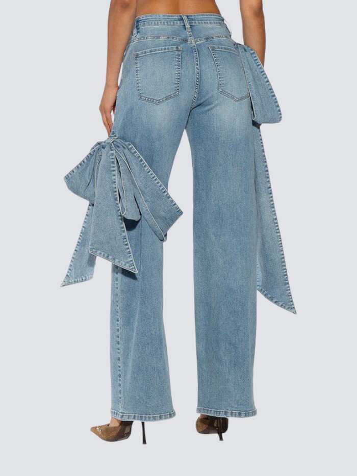 Jean Denim Oversize con Lazos