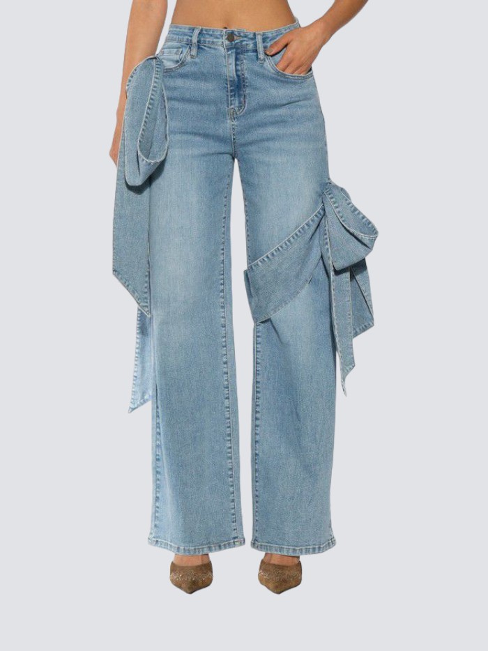 Jean Denim Oversize con Lazos